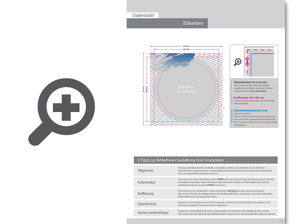 Product Bild nassleimetikett_rund_(4_9_cm_x_4_9_cm)__4_0-farbig_bedruckt__mit_hei__folienpr__gung